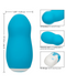Blue Sugar Dream Palm Sized Clitoral Vibrator with Lid graphic showing features 