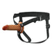 The Fantasy X-Tensions Elite Hollow 5 Inch Silicone Dildo & Strap-On Harness - Chocolate features a realistic, dual-density brown dildo with a black adjustable harness, ideal for comfortable strap-on play around the waist and hips.