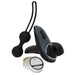 The Fifty Shades of Grey Desire Blooms Kit includes black silicone kegel balls, a sleek handheld vibrator for clitoral pleasure, and an open tin of "Delicious Thaces" balm—ideal for couples seeking to enhance intimate moments.