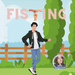 A cartoon hand dangles a ring to spell "FISTING" above a smiling man outdoors, adding cheeky humor. A circular profile of Jen Jenivive appears in the corner—perfect for the Fisting Adult Humor Book by Jen Jenivive or as a novelty gift.