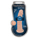 Packaging for the Fleshstixxx Realistic 7 Inch Poseable Light Tone Silicone Dildo by Curve Toys includes text highlighting its bendable, flexible design, true-to-life shape, and harness compatibility for versatile pleasure.