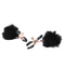 Sex and Mischief Faux Fur Nipple Clamps - Black side view 