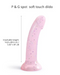 Starlight Pink Glitter 7 inch Silicone Dildo showing length and width 