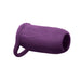 The Girthy Pleasure Sleeves - Open-Ended Silicone Penis Sleeve (Size M) is a purple platinum silicone sleeve with a textured surface, an open end, and a looped handle at the base, shown on a white background.