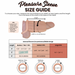 A size guide for the Girthy Pleasure Sleeves - Open-Ended Silicone Penis Sleeve with Grind Pad (Size L) shows how to measure length and girth, with diagrams and a chart for Medium "Slim" (4.25–5"), Medium (5–6.5"), and Large (5.6"+). Platinum silicone.