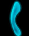 Mini Swan Glow in the Dark Double Ended Wand - Blue on black background 