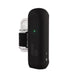 The Handy 2 Interactive Automatic Masturbator is a sleek black male sex toy with a textured surface, control buttons, LED indicator lights, charging port, and comes with a transparent curved accessory featuring a black band.