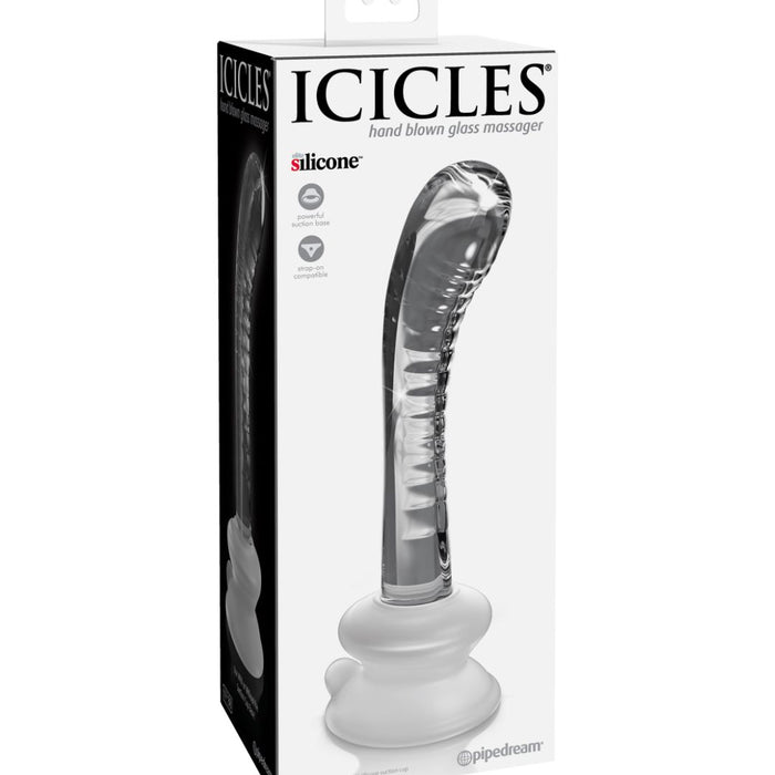 Icicles Smooth Curved 7 Inch Glass G-Spot and P-Spot Dildo with Suctio BTB Shop Icicles Smooth Curved 7 Inch Glass G-Spot and P-Spot Dildo with Suctio BTB Shop