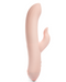 A Pepper Indulge Magnetic Rabbit Vibrator made of body-safe silicone with a curved shape and a smaller protruding part at the bottom, isolated on a white background.