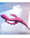 A surreal pink sculpture resembling a hybrid of a hand and wing, crafted from the Four By Four Quadruple Stimulation 3 Motor Ultra Powerful Vibrator by Evolved Novelties and resting on geometric white blocks in a softly lit environment, emphasizing a dreamlike and artistic ambiance.