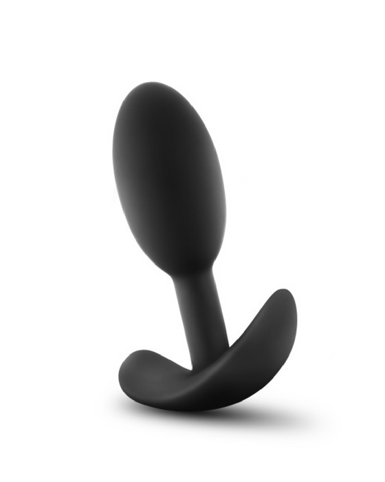 Luxe Small Wearable Silicone Vibra Slim Plug - Black