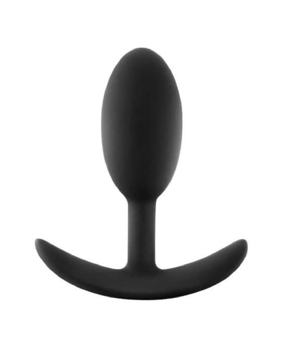 Luxe Small Wearable Silicone Vibra Slim Plug - Black