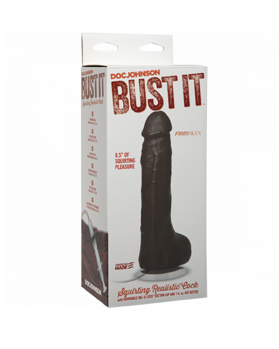 Squirting Realistic Cock Large Ejaculating Suction Cup Dildo - Dark Brown