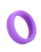 A purple Tantus Super Soft 1.5 inch Cock Ring torus-shaped object against a white background.