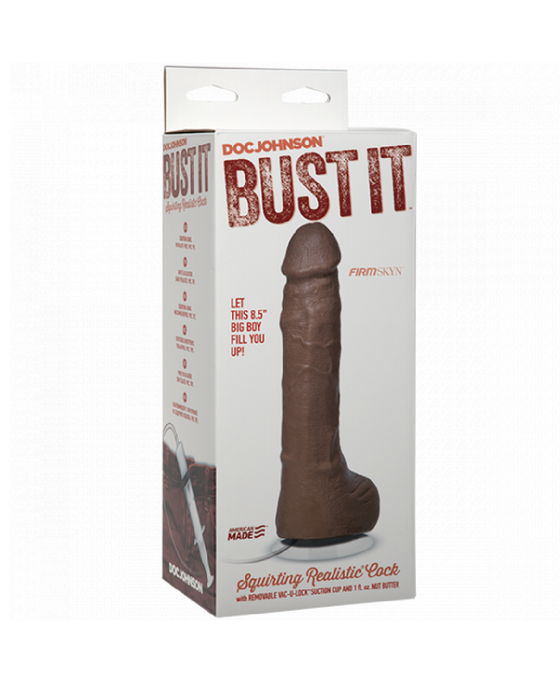 Squirting Realistic Cock Large Ejaculating Suction Cup Dildo - Caramel