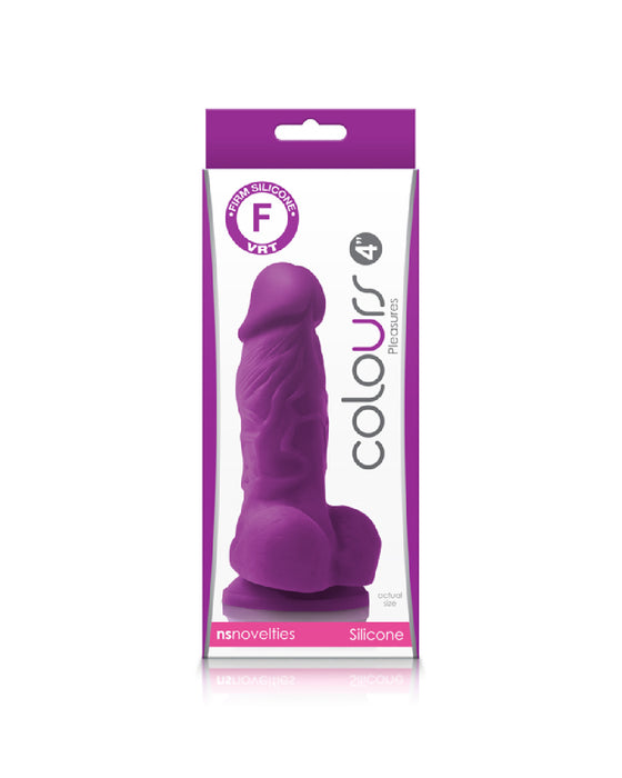 Colours Realistic 4 Inch Silicone Dildo  - Purple