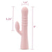 The Jaymie G-Spot Rabbit with Pulsating Beads from Blush is a 9-inch pink silicone adult toy that features a 5.25-inch long main shaft with a diameter of 1.4 inches. This G-spot vibrator is equipped with a secondary extension near the base and textured ridges on the main shaft, offering dual stimulation for an enhanced experience.