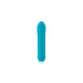 A Je Joue Powerful Internal or External Bullet - Teal, a sleek turquoise-blue cylindrical device with a slightly tapered, rounded tip, is centered against a white background. Made from premium silicone, the bullet features a smooth and minimalist design with a subtle "+ -" symbol near its base. Additionally, it boasts waterproof functionality and USB rechargeability for added convenience.