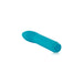The Je Joue Powerful Internal or External Bullet – Teal by Je Joue is featured. Crafted from premium silicone, it boasts a bullet-shaped form with a smooth surface, slightly rounded tip, and rounded edges. A small button situated on the side enhances its user-friendly design. Its sleek and simple aesthetic, combined with potent vibrations, suggests it is designed for personal care use.