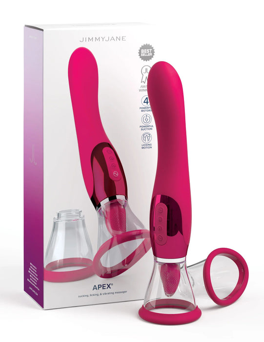 Jimmyjane Apex Double Ended Licking, Sucking G-Spot Pink Vibrator BTB Shop Jimmyjane Apex Double Ended Licking, Sucking G-Spot Pink Vibrator BTB Shop