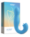Joi App Controlled Thrusting Vibrator With Tongue  - Blue in front of product box