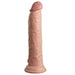 The King Cock Elite Long 9 Inch Dual Density Light Tone Silicone Dildo has detailed veining, a pronounced head, lifelike dual-density construction, and a sturdy suction cup base for hands-free use.
