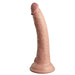 The King Cock Elite Realistic 7 Inch Dual Density Light Tone Silicone Dildo features lifelike veins, a sturdy suction base, and is crafted from dual density silicone for an authentic feel.