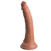 The King Cock Elite Realistic 7 Inch Dual Density Medium Tone Silicone Dildo features a lifelike veined texture, pronounced head, and strong suction cup base, shown upright against a white background.