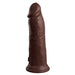 The King Cock Elite Thick 8 Inch Dual Density Dark Tone Silicone Dildo features realistic veining, a defined tip, and a sturdy suction cup base for lifelike feel and hands-free pleasure.