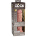 The image shows the King Cock Elite Thick 8 Inch Vibrating Dual Density Silicone Dildo in brown and clear packaging, which displays the product and notes its strap-on compatibility.
