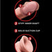 Close-up of the King Cock Plus Swinging Balls Realistic 6 Inch Light Tone Dildo with labeled features: "stiff inner shaft" showing internal structure and "solid suction cup" in detail. Black background, red and white text highlight its beginner-friendly design.