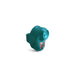 The Kisscool Powerful Mini Clit Taper with Finger Ring is a teal silicone massager featuring a circular opening and two front buttons for tapping stimulation, designed for personal use and shown against a white background.