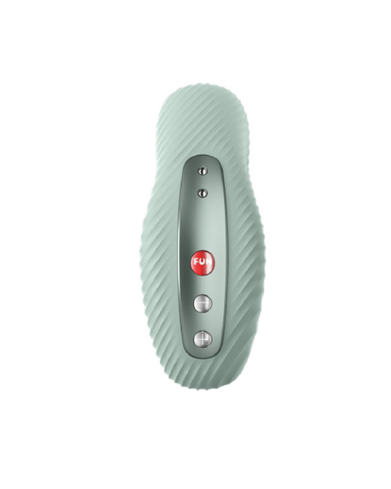 Fun Factory Laya 3 Lay On Humping Vibrator -  Sage Green  front view of buttons 