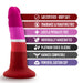 The Lesbian Pride Small 5.5 Inch Silicone Suction Cup Dildo features lab certification, is free of fragrance, paraffin, latex and phthalates, is individually handcrafted from platinum-cured silicone, harness compatible, and has a strong suction cup base.