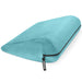 The Liberator Jaz – Discreet Positioning Support Cushion is a turquoise wedge pillow with soft fabric, visible zipper, and black "LUXELOFT" tag. Its ergonomic slope offers comfort and support, inspired by classic bedroom booster designs.