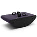 Purple velvet Liberator Scoop Rocker with black side panels and four adjustable restraint cuffs on a white background.