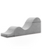 Modern gray Liberator Aria Chaise Sex Lounger in various positions on a white background.