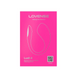 Bright pink packaging for the Lovense Lush 4 Sound Activated Bluetooth Wearable Vibrator features an outline of the device, Lovense logo, “Closing the Distances” tagline, and a lower right QR code for G-spot stimulation.