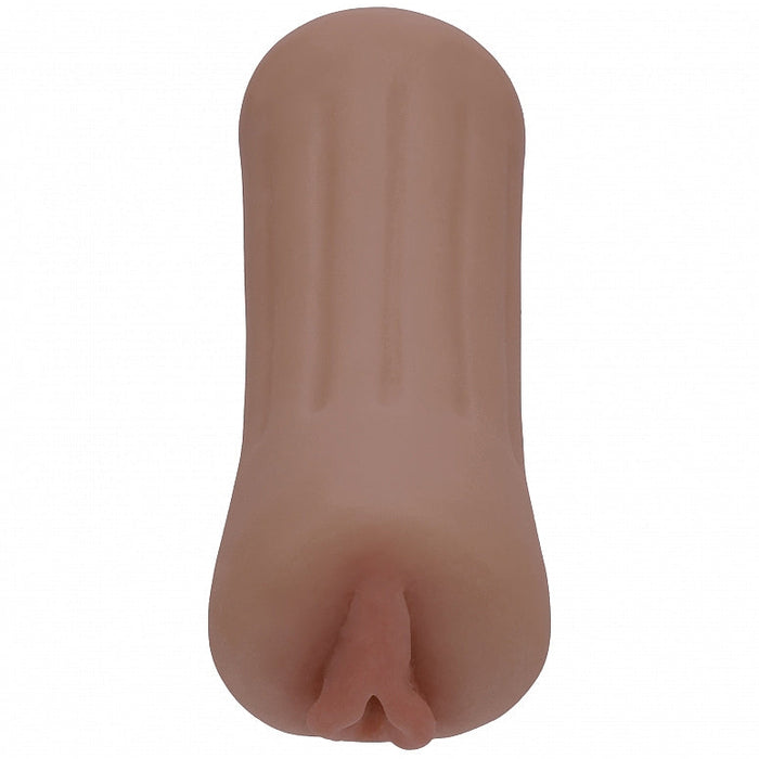 A close-up of the Lulu Liplust Pinup Fantasy Pocket Pussy, showcasing its realistic design and textured inner canal for enhanced sensation.