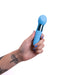 Rina Dual Ended Double Motor Vibrator - Blue in model's hand 