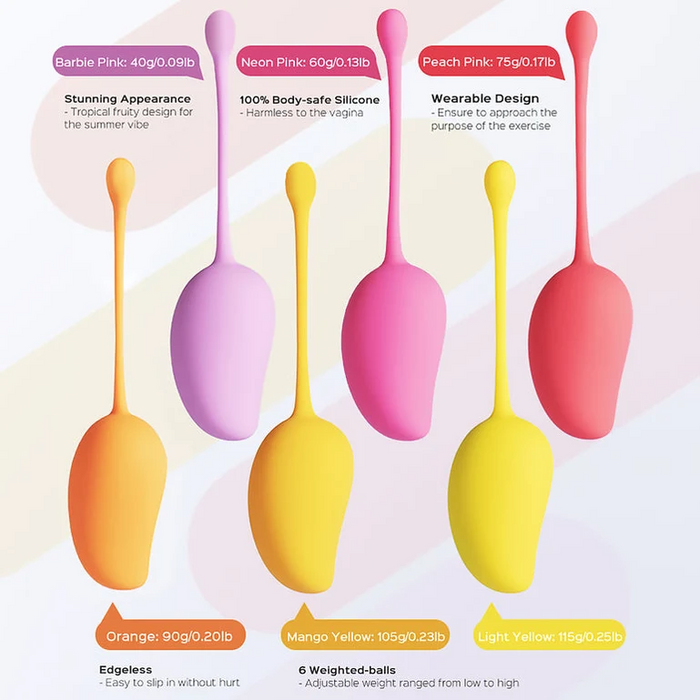 Mango 6-Piece Weighted Kegel Ball Set for Pelvic Floor Exercises