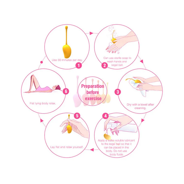 Mango 6-Piece Weighted Kegel Ball Set for Pelvic Floor Exercises
