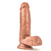The Coverboy Manny the Fireman 6.75 Inch Dildo in Mocha by Blush stands upright with detailed textures and a strong suction cup base for stability. Crafted from body-safe materials, it ensures a safe and enjoyable experience.