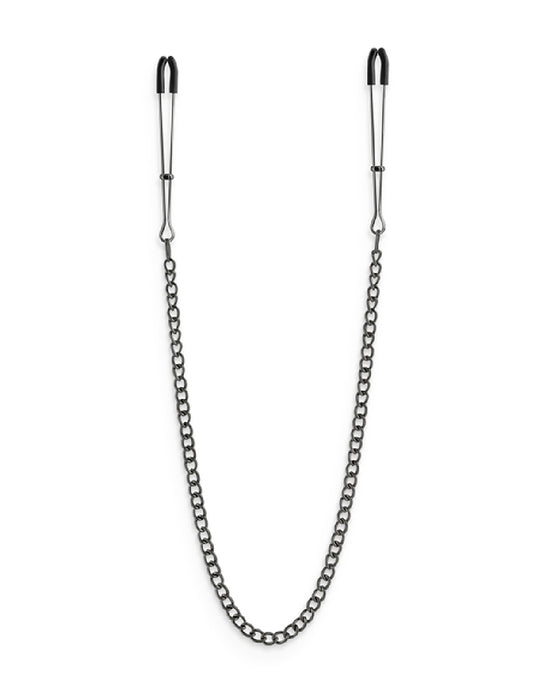 Metallic Chain Nipple Clamps on white background 