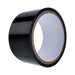 A roll of shiny black adhesive tape from the Midnight Moods 10 Piece Beginner Bondage Kit, ideal for pairing with a bondage set, displayed on a white background.