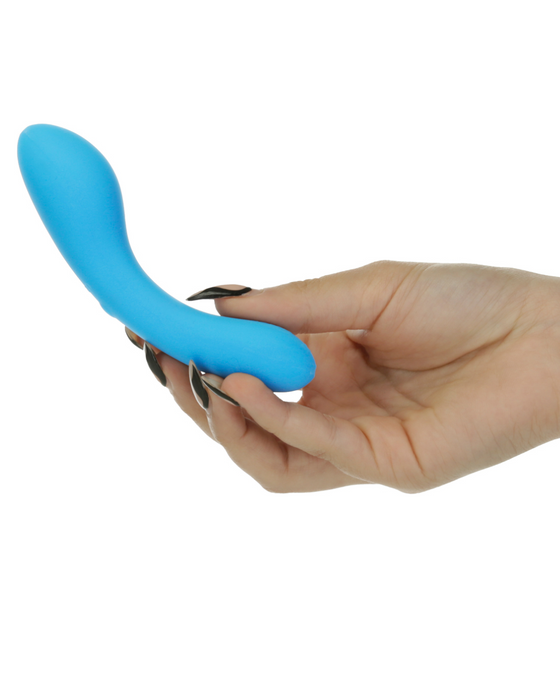 Mini Swan Glow in the Dark Double Ended Wand - Blue in model's hand 
