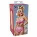 A product box displays a pinup-style blonde woman in a pink retro bikini and headband. The box reads "XKIN Pinup Girls" and "Molly Blowtide Pinup Fantasy Pocket Pussy"—includes a lifelike textured masturbator sleeve.