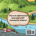 A cartoon river landscape with trees and mountains. A sign reads, "This is an adult humour book and NOT for children!" "My Beaver Loves Wood Adult Humor Book by Jen Jenivive" features cheeky 18+ humor, perfect as a playful gift.