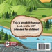 A cartoon river landscape with trees and mountains. A sign reads, "This is an adult humour book and NOT for children!" "My Beaver Loves Wood Adult Humor Book by Jen Jenivive" features cheeky 18+ humor, perfect as a playful gift.