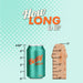 A green and white striped soda can sits next to the My First Willy Small Realistic 5 Inch Light Tone Silicone Dildo and a wooden ruler measuring up to 5 inches. Above, bold text asks “How LONG is it?” with emphasis on "LONG.